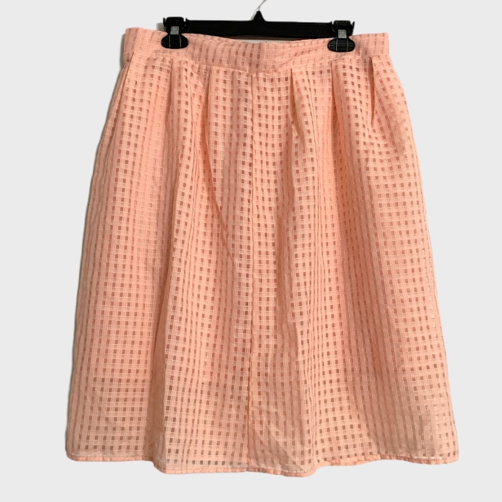 Glamour & Co | Peach Square print Sheer Skirt